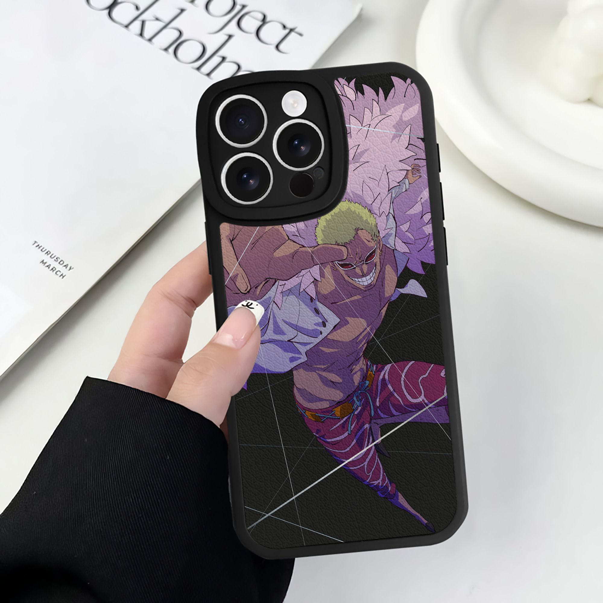 （画像用） ワンピース ONE PIECE 【iPhone 16シリーズ対応】シリコンスマホケース（レザー調） 材質：シリコン